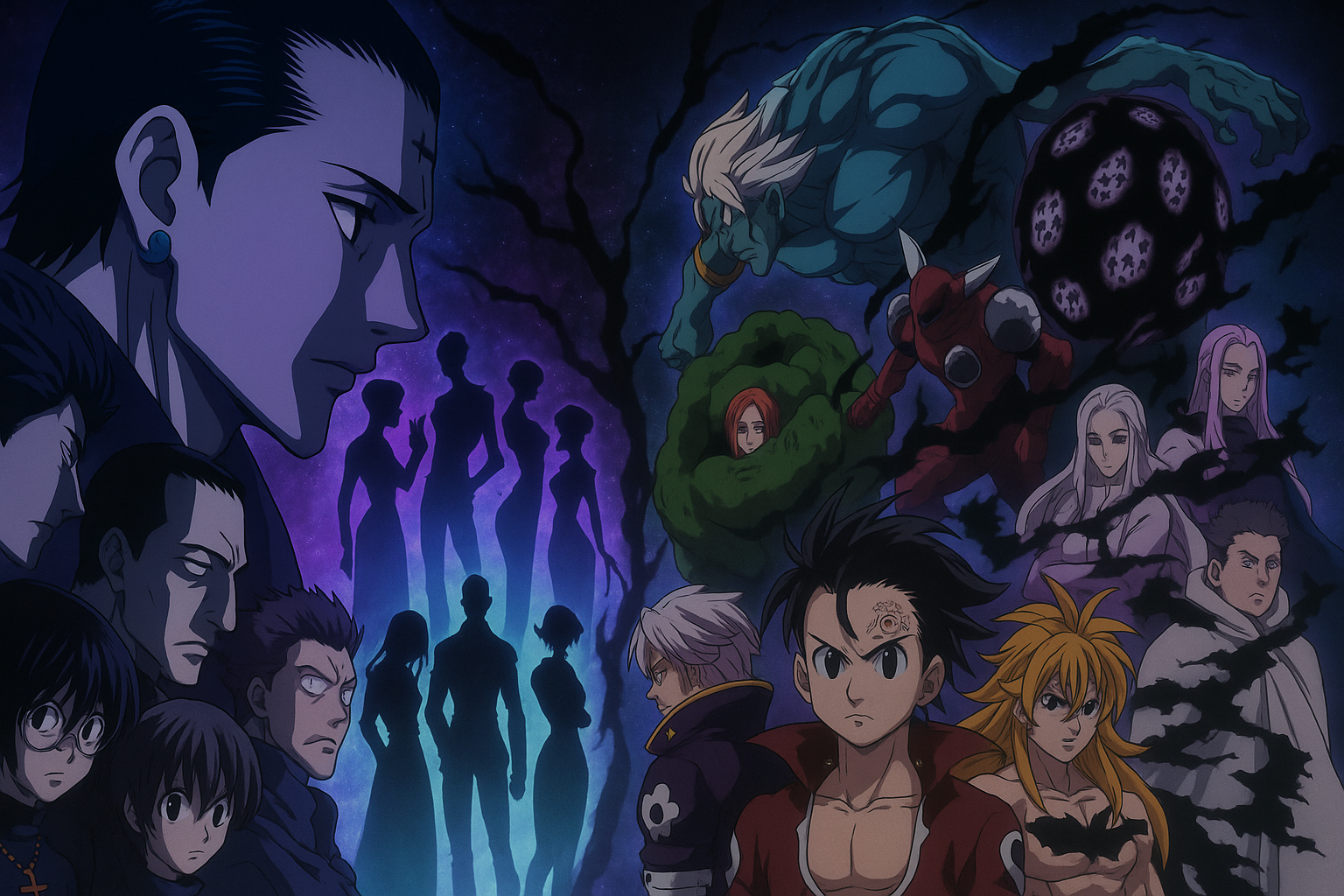 Mega Duo Anime Villains Part 1:Nanatsu no Taizai/HunterxHunter:(Gif Images)